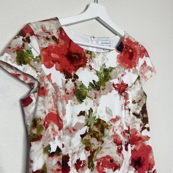 Liz Claiborne Floral Pocketed Cap Sleeve Sheath Dress 4 - Picture 2 of 10